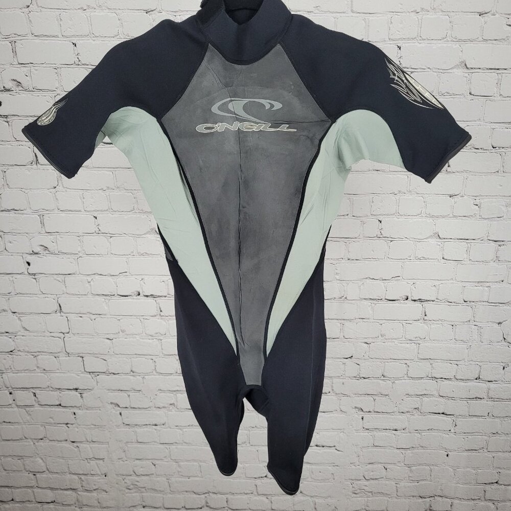 O'Neill Black & Grey Elite 2/1 MM Zipped Shorty Dive Wetsuit Youth Kids Size 8